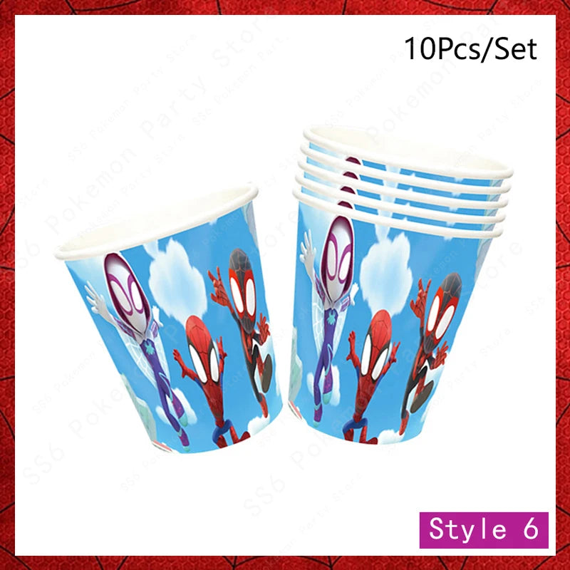 Spiderman Birthday Party Decorations Disposable Tableware Plate Cup Napkins Bags Supplies Set