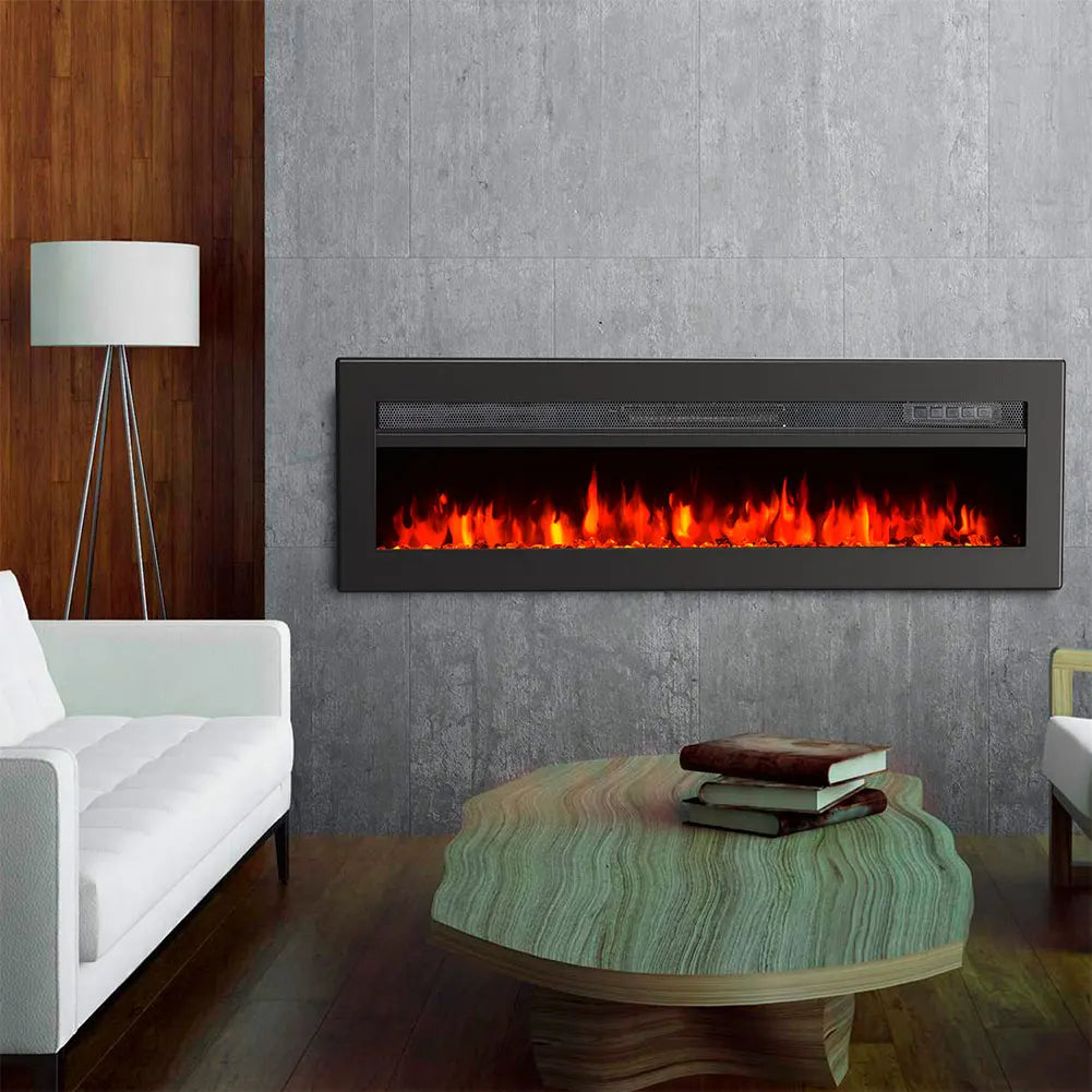 LED Electric Wall Fireplace 9 Flame Colours with Freestanding Leg, Black 40inch