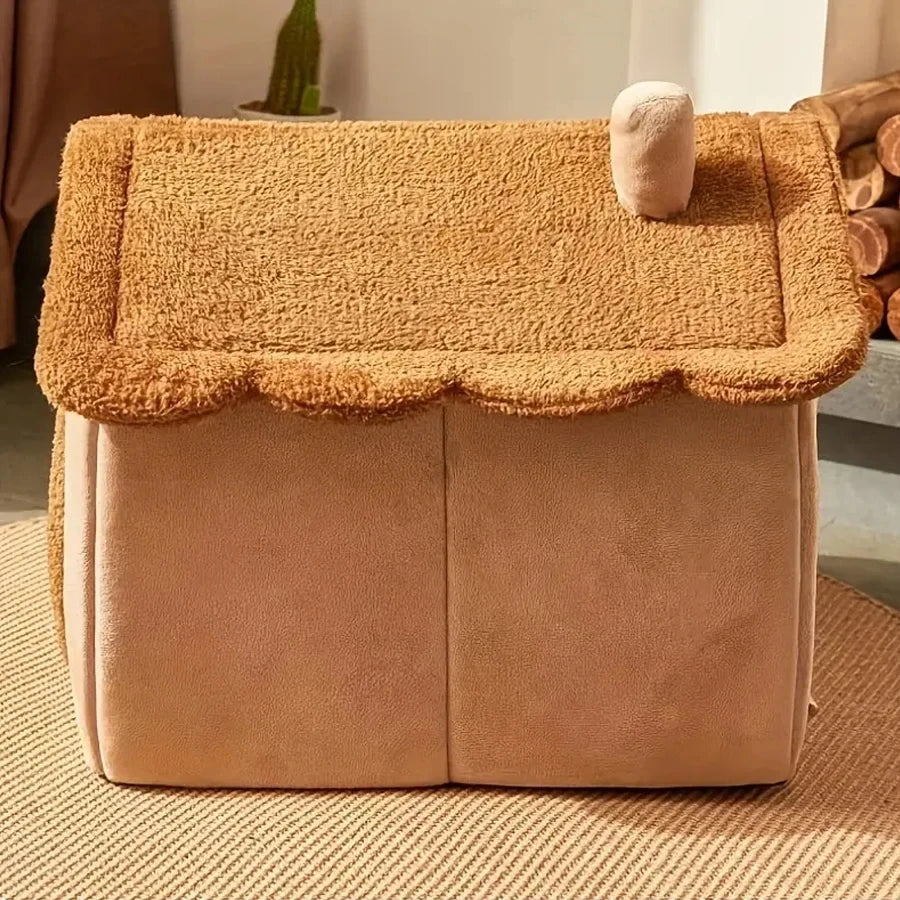 Winter Foldable Pet House Removable Washable Cave Sofa Pet Bed For Small Dogs And Cats