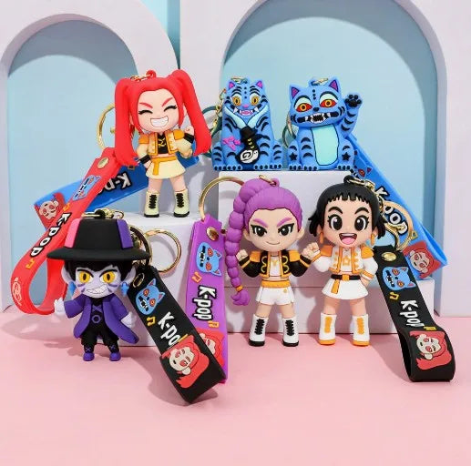 Hot New KPOP Demon Hunter Girl Group Keychain, Popular Girl Group Decorative Small Gift
