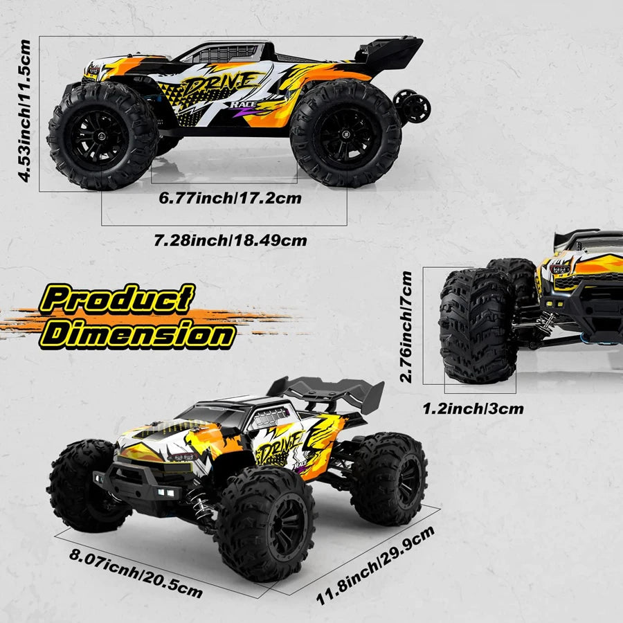4WD 1:16 80KM/H Super Brushless 50KM/H Brushed RC Car 4x4 Off Road High Speed Drift Racing Truck Toy Kids Adults