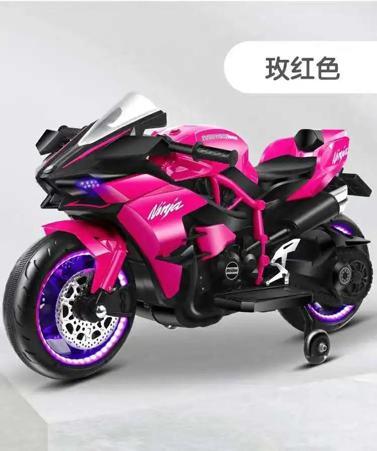 1.1M Long Children Electric Two Wheeled Rechargeable Drive Motorcycle For 3-9 Years Kids Ride On