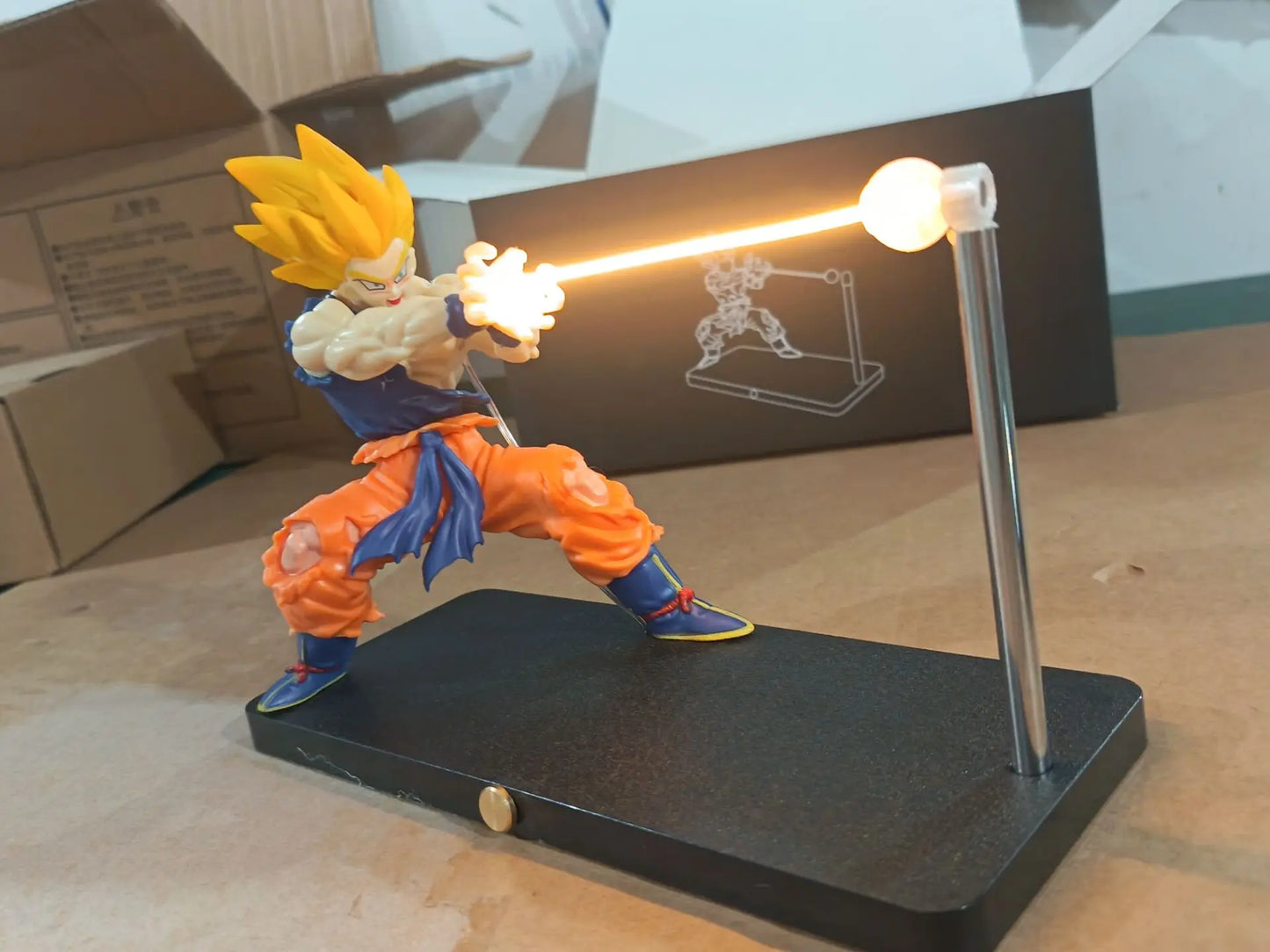 Rechargeable Dragon Ball Gogeta Lamp Gogeta Ligh Son Goku Light Lamp Model Kakarotto Kamehameha Wave Magnetic Ornament Anime