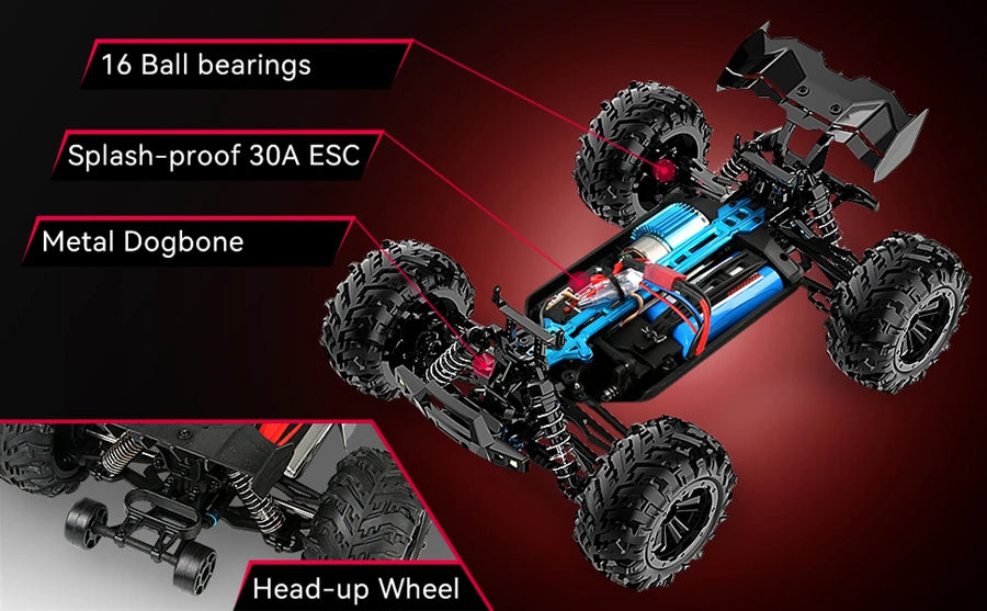 4WD 1:16 80KM/H Super Brushless 50KM/H Brushed RC Car 4x4 Off Road High Speed Drift Racing Truck Toy Kids Adults