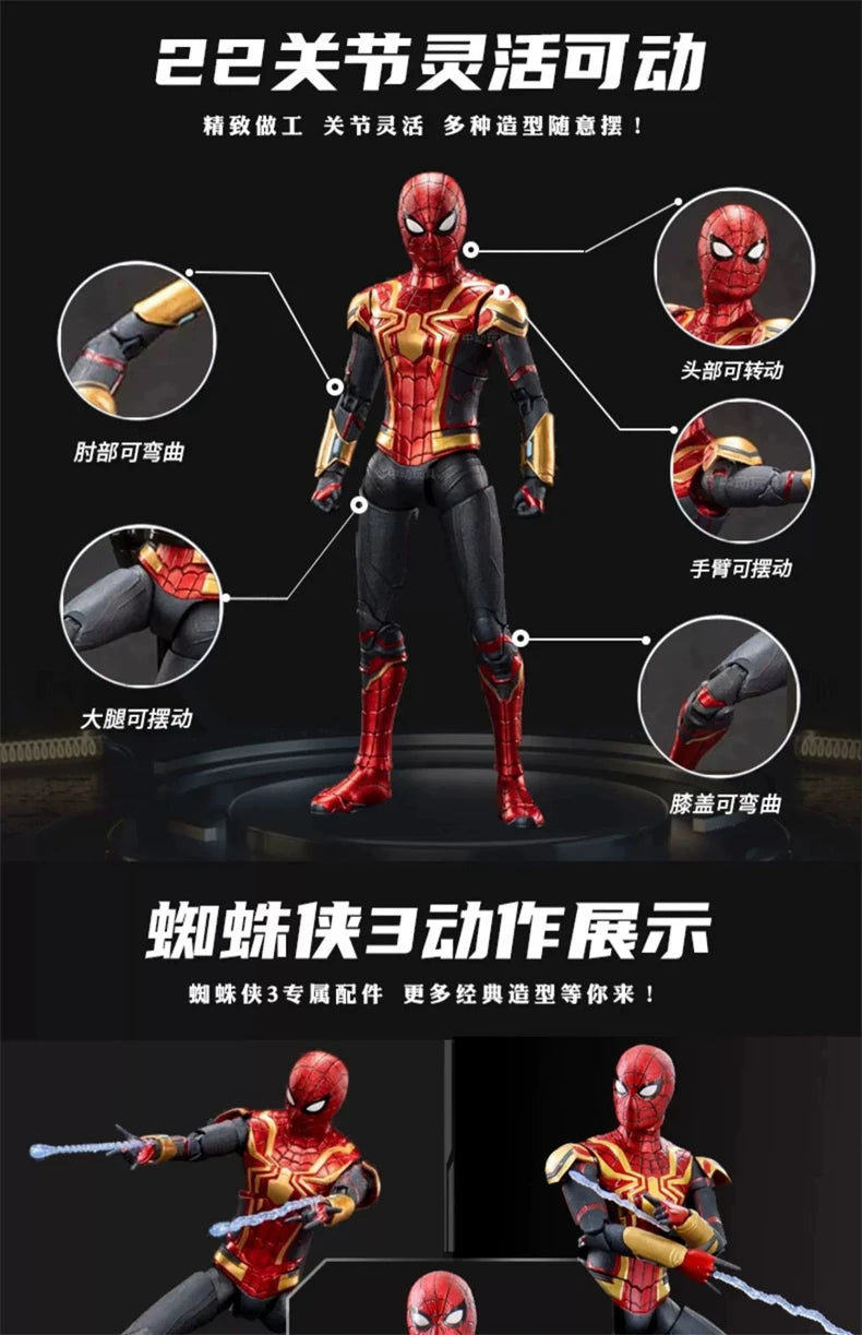 Spider Man No Way Home Action Figure Peter Parker Gold Black Red Model  Adult Collectible Toy