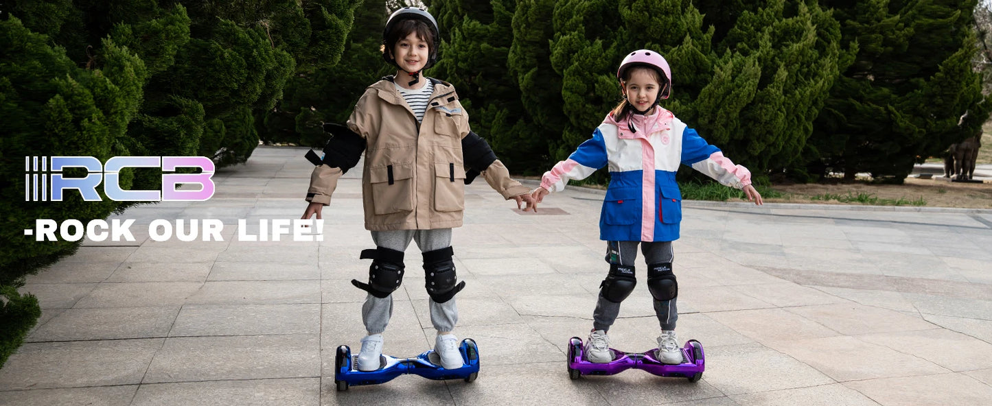 RCB Hoverboards for kids, 6.5 Inch Two-Wheel Self Balancing Electric Scooter with Bluetooth Speaker, LED Lights, Great Gift