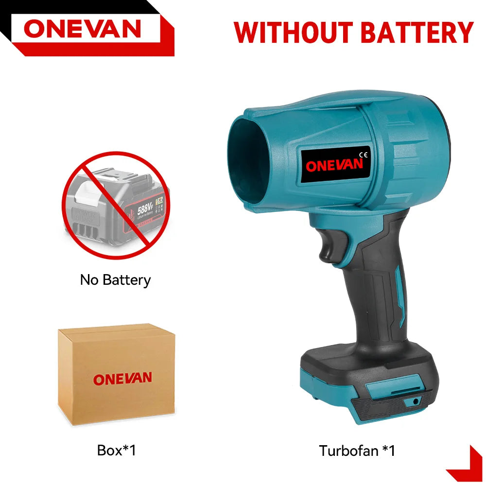 ONEVAN 2000W 200M/S Brushless Electric Turbo Fan Cordless Leaf Air Blowers Snow Dust Blowing Power Tool
