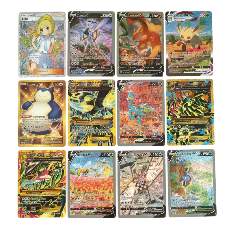 60/100Pcs English Pokemon Card 1996 Year Shining Charizard Pikachu Mewtwo trade Card Kids Pokemon Toy