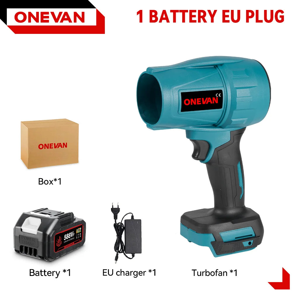 ONEVAN 2000W 200M/S Brushless Electric Turbo Fan Cordless Leaf Air Blowers Snow Dust Blowing Power Tool