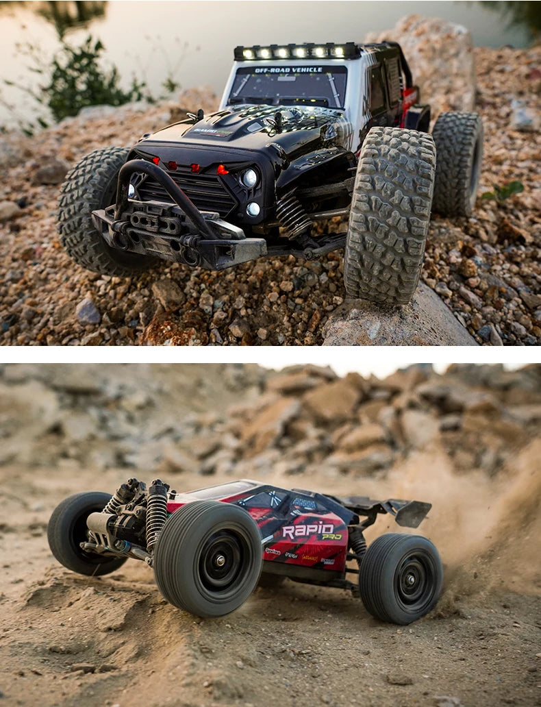 70KM/H Professional RC Car: Brushless Motor, 1:16 Scale 4WD High-Speed Off-road Climbing Vehicle W LED Light