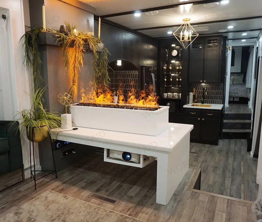 Embedded Simulated Flame Fireplaces Ultra-thin Home TV Stand Humidifier Fake Fire Electric Decoration for Living Room