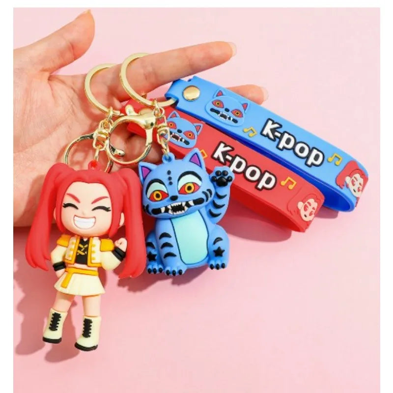 Hot New KPOP Demon Hunter Girl Group Keychain, Popular Girl Group Decorative Small Gift