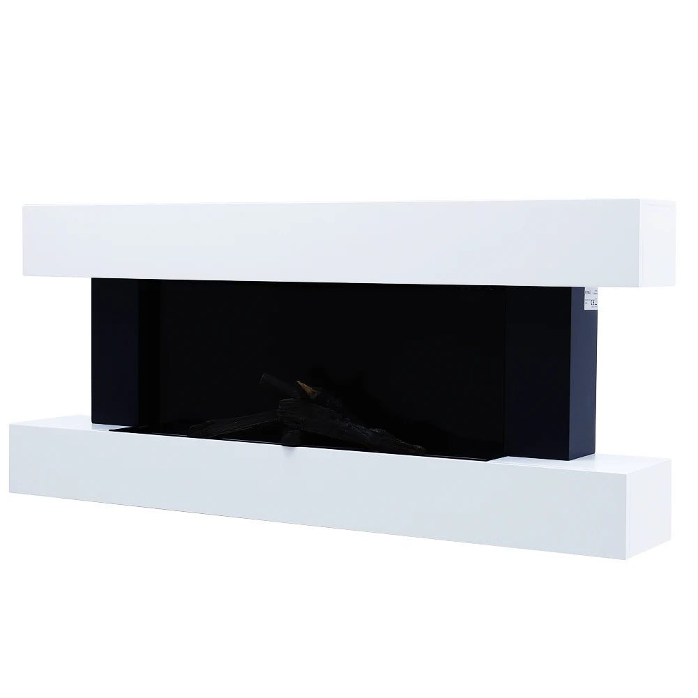 50 inch Large LED Fireplace Electric Heater Fire High Gloss glass Slim Flame