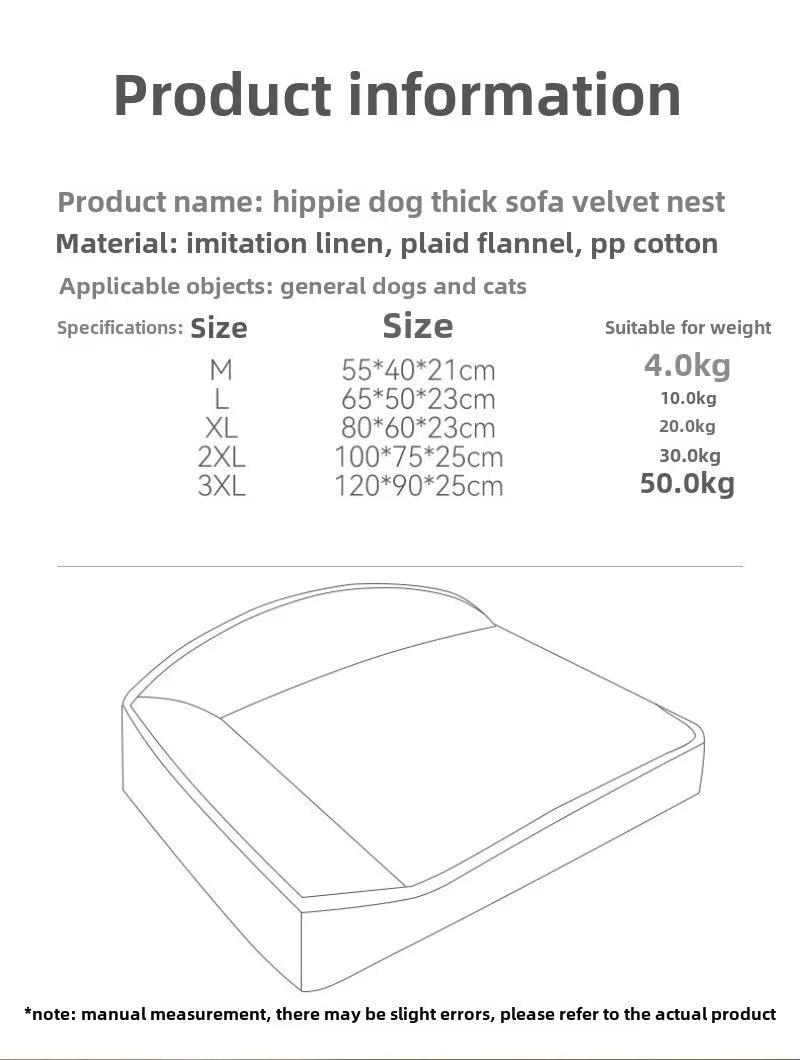 Dog Cat House Warm Thick Shape Plush Cushion Pet Washable Soft Dog Beds Mats