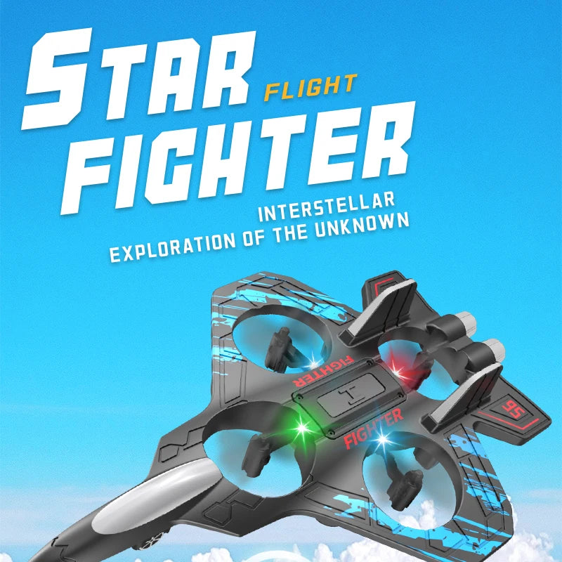 2.4G Remote Control Fighter Electric Foam Glider Stunt Tumbling UAV Helicopter with LED Lights