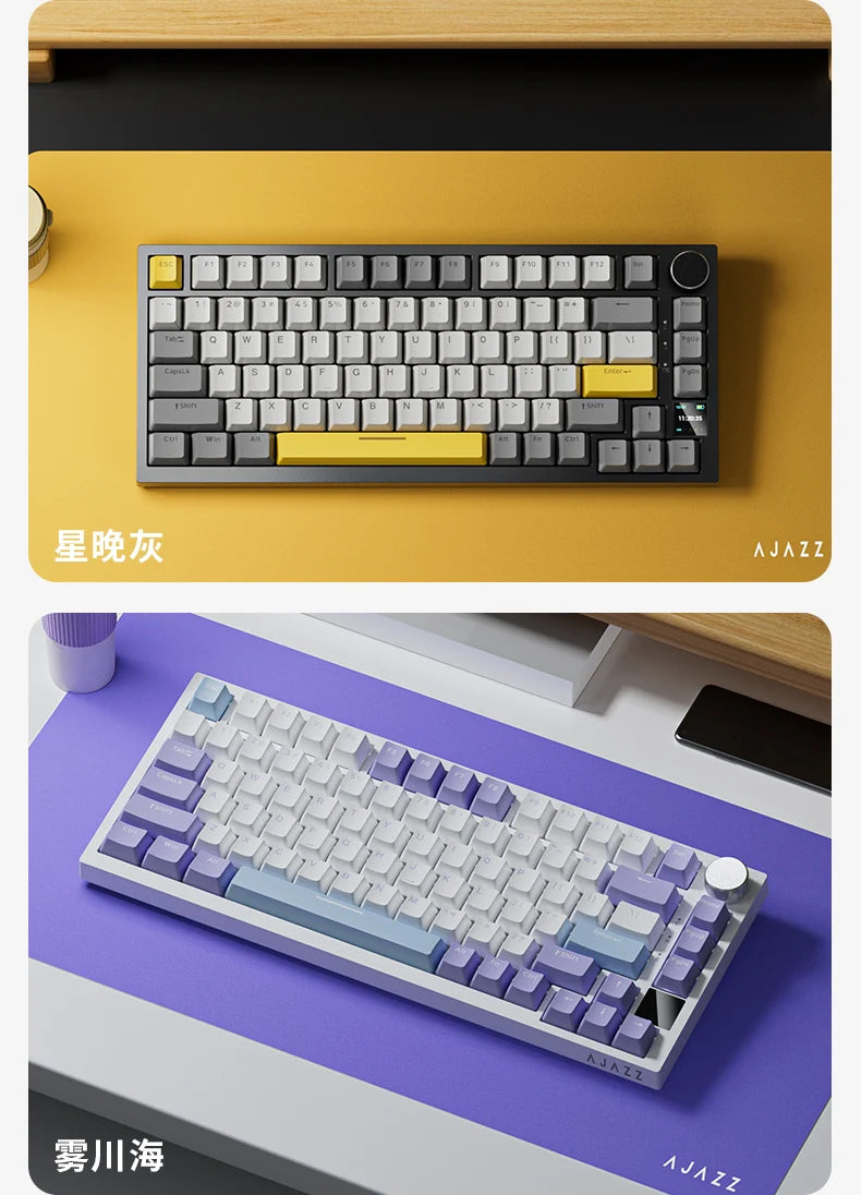 Pro Gaming Mechanical Keyboard Bluetooth 5.1/Wireless/C-Wired Customised Keyboard with Knob Hot Swapping Gasket