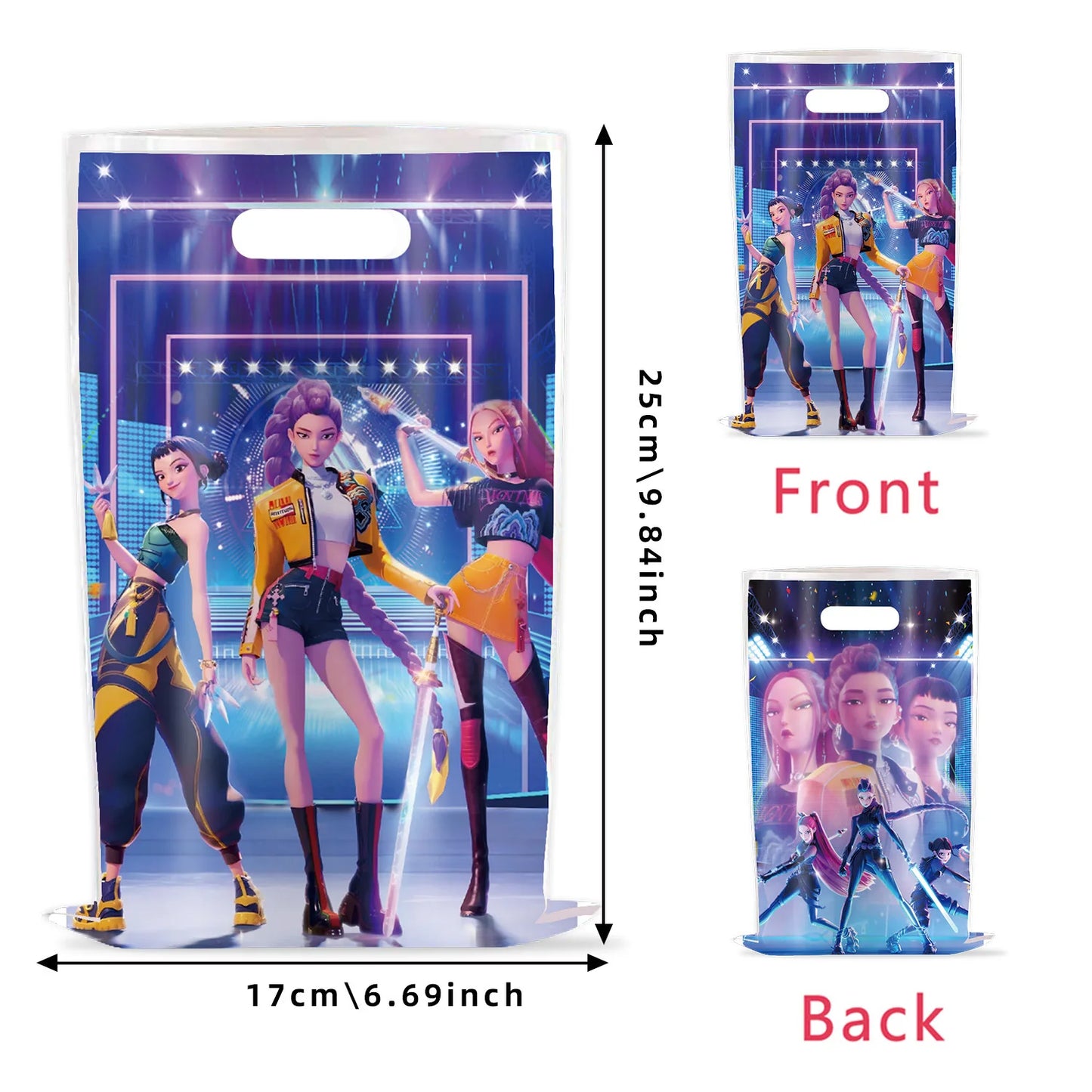 K-pop Demon Hunters Christmas Party Favors Anime Demon Hunting Cupcake Toppers Postcard Group Cards Stickers Banner Balloon Sets