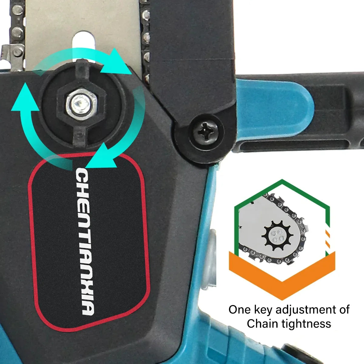 10inch 4000W Mini Cordless Chainsaw Electric One-Hand Wood Cutter 2 Batteries for Trimming
