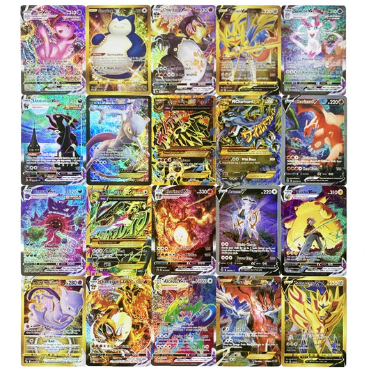 10-100Pcs English Pokemon Vmax GX EX Flash Card Charizard Pikachu Trade Card