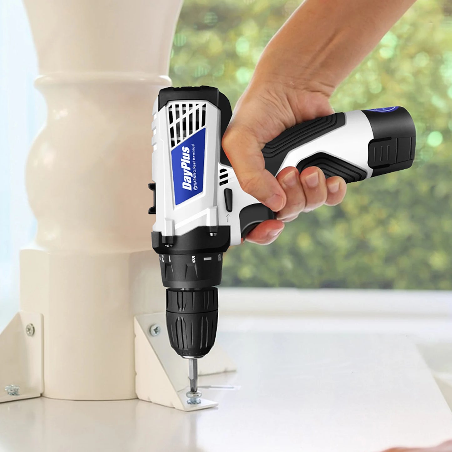 12V Cordless Drill Combo Cutter Electric Screwdriver Kit, 2 Variable Speed 18 + 1 Torque Setting, 23 Drill/Screwdriver Bits