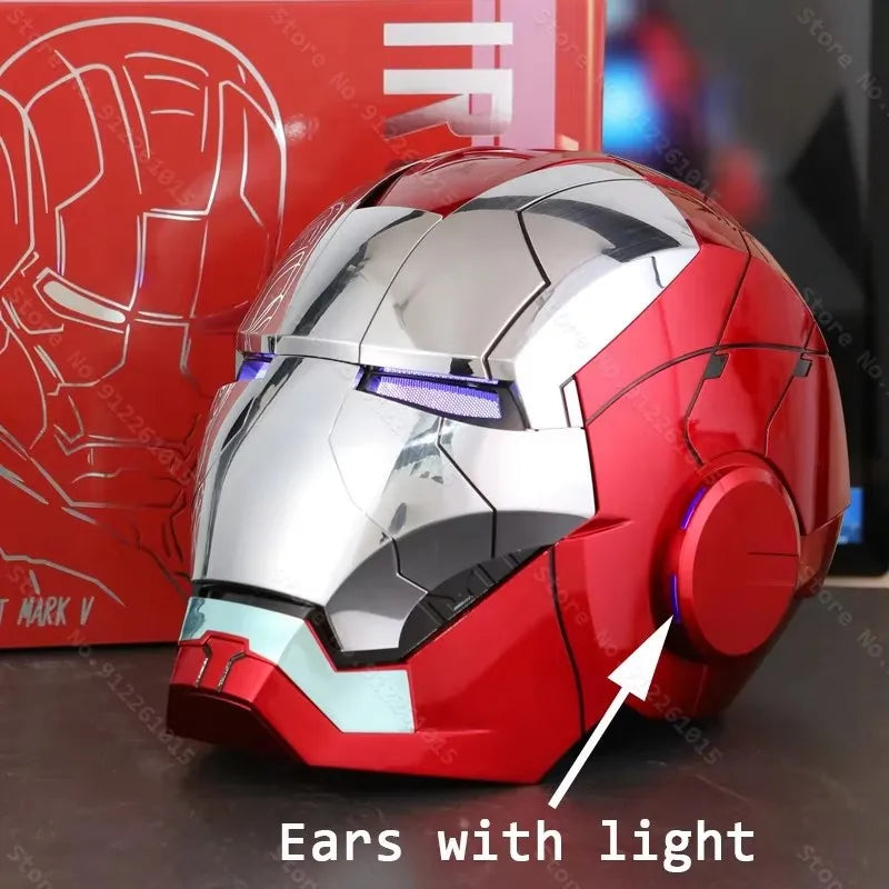 Iron Man Helmet Mk5 Electric Voice Activated Control Wearable Mask 1:1 Automatic Opening Closing Model Figure Adult Toy Gift