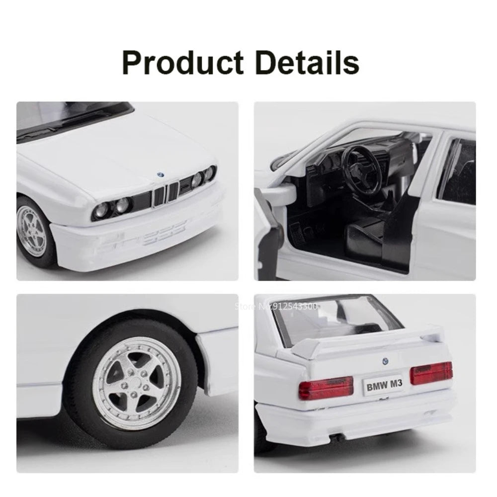 1/36 BMW M3 1987 Alloy Toys Car Model Metal Diecasts Toy Vehicles