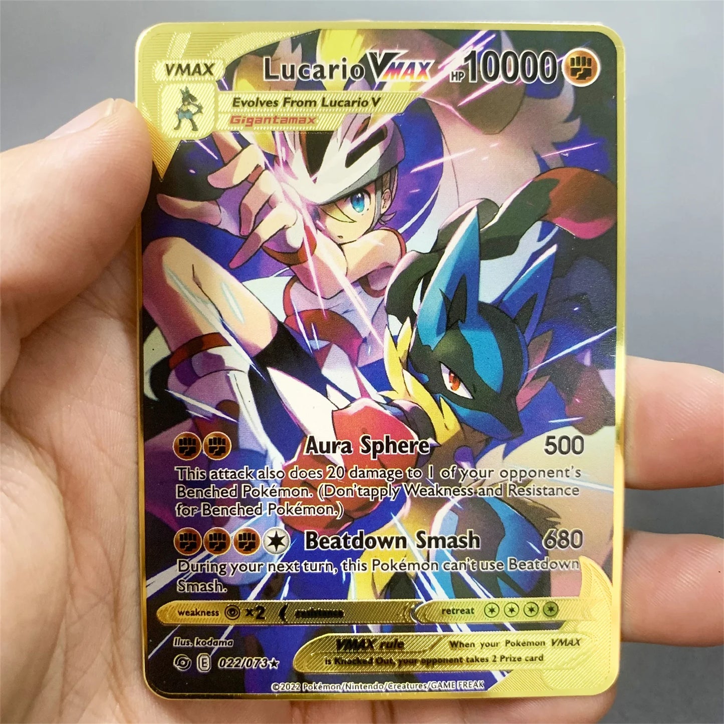10000 Arceus Vmax DIY Golden Pokemon Metal Cards English in Iron Pokmo Letters Collection Card
