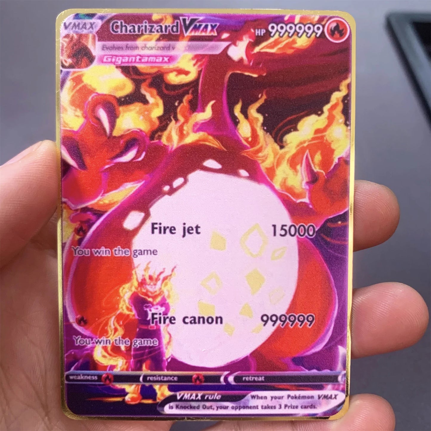 10000 Arceus Vmax DIY Golden Pokemon Metal Cards English in Iron Pokmo Letters Collection Card