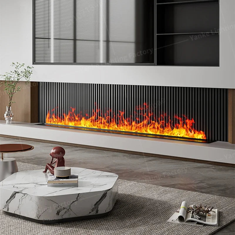 Water Electric Fireplace 3D Remote Control APP Interior Decoration Steam Mist Embedded Realistic Flame
