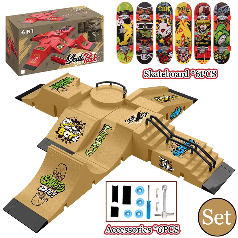 Children Finger Sports Toys Finger Skateboard Game Park Site Set Gift Toys