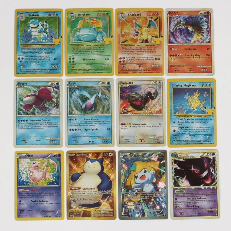 60/100Pcs English Pokemon Card 1996 Year Shining Charizard Pikachu Mewtwo trade Card Kids Pokemon Toy