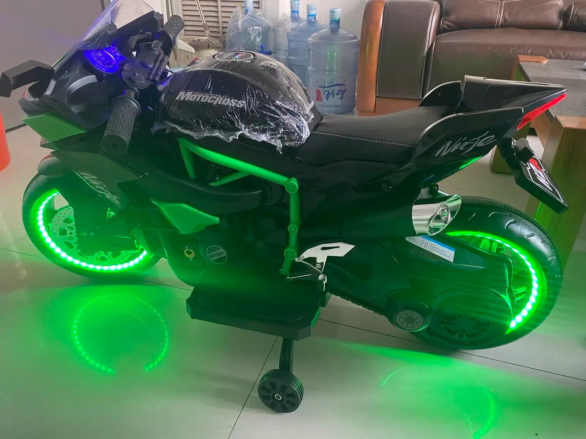 1.1M Long Children Electric Two Wheeled Rechargeable Drive Motorcycle For 3-9 Years Kids Ride On