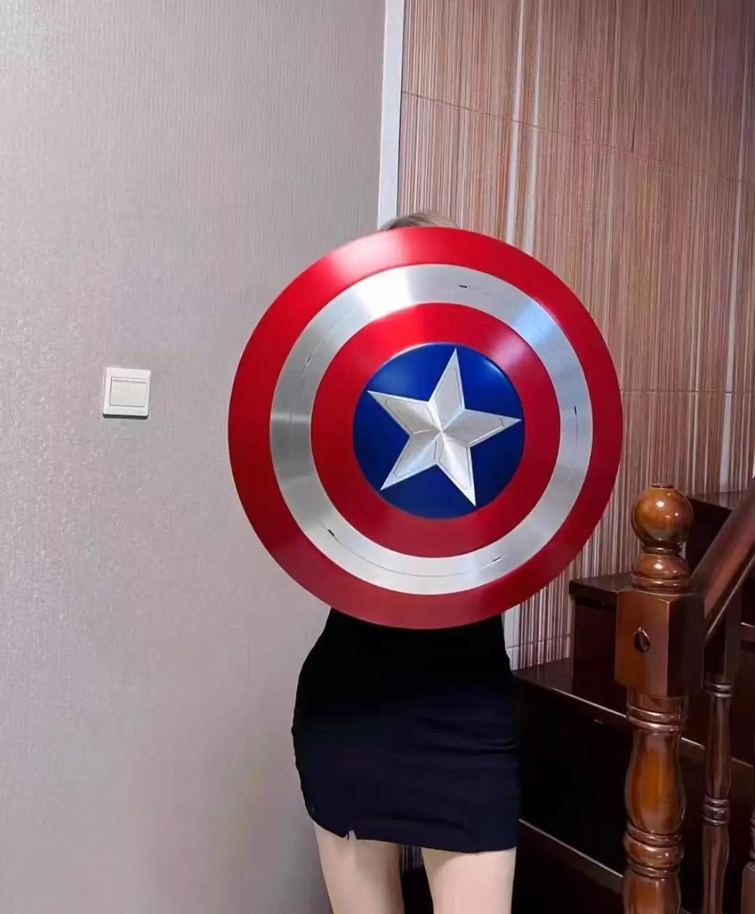 Cattoys Marvel Captain America 1:1 Full-Metal Vibranium Shield Model Shield - Cosplay & Party Prop, Collectible Model