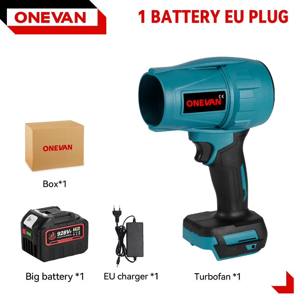 ONEVAN 2000W 200M/S Brushless Electric Turbo Fan Cordless Leaf Air Blowers Snow Dust Blowing Power Tool