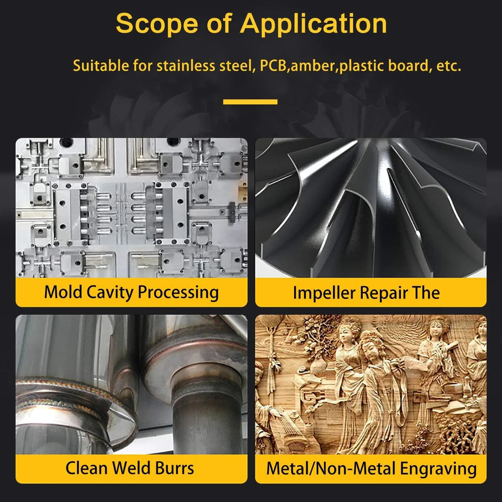 10PCS Carbide Burr Set Compatible with Dremel 1/8" Shank Die Grinder Rotary Tool Rasp Bits Wood Metal Carving Electric Grinding