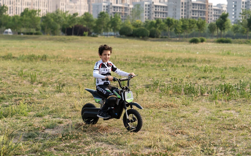 RCB Electric Motorcycle Kids, 36V 350W R9X PRO- Up 25KM/H &16KM Long-Range, 3-Speed
