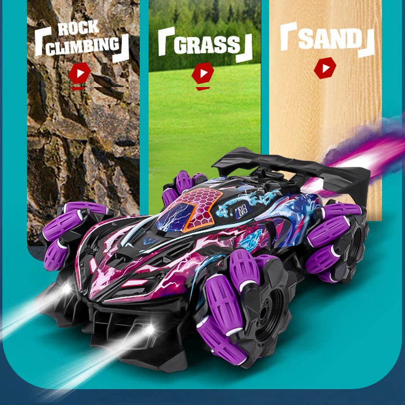 F1 RC Drift Car With Music Led Lights 2.4G Glove Gesture Radio Remote Control Spray Stunt Cars