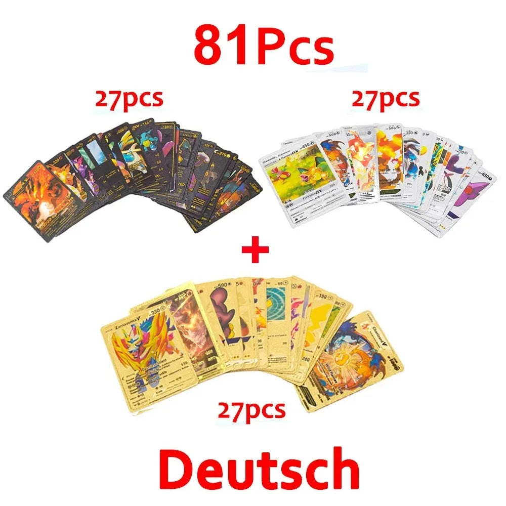 Pokemon Cards Vmax GX Gold Foil Flash Card Colorful Game Battle Collection