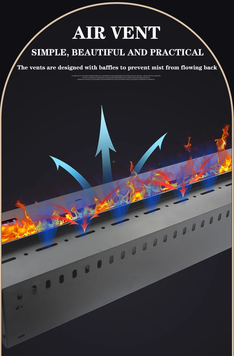 Water Vapor Fireplace Germicidal UV Lamps Customized 3D Flame Electric Fireplace Tv Stand