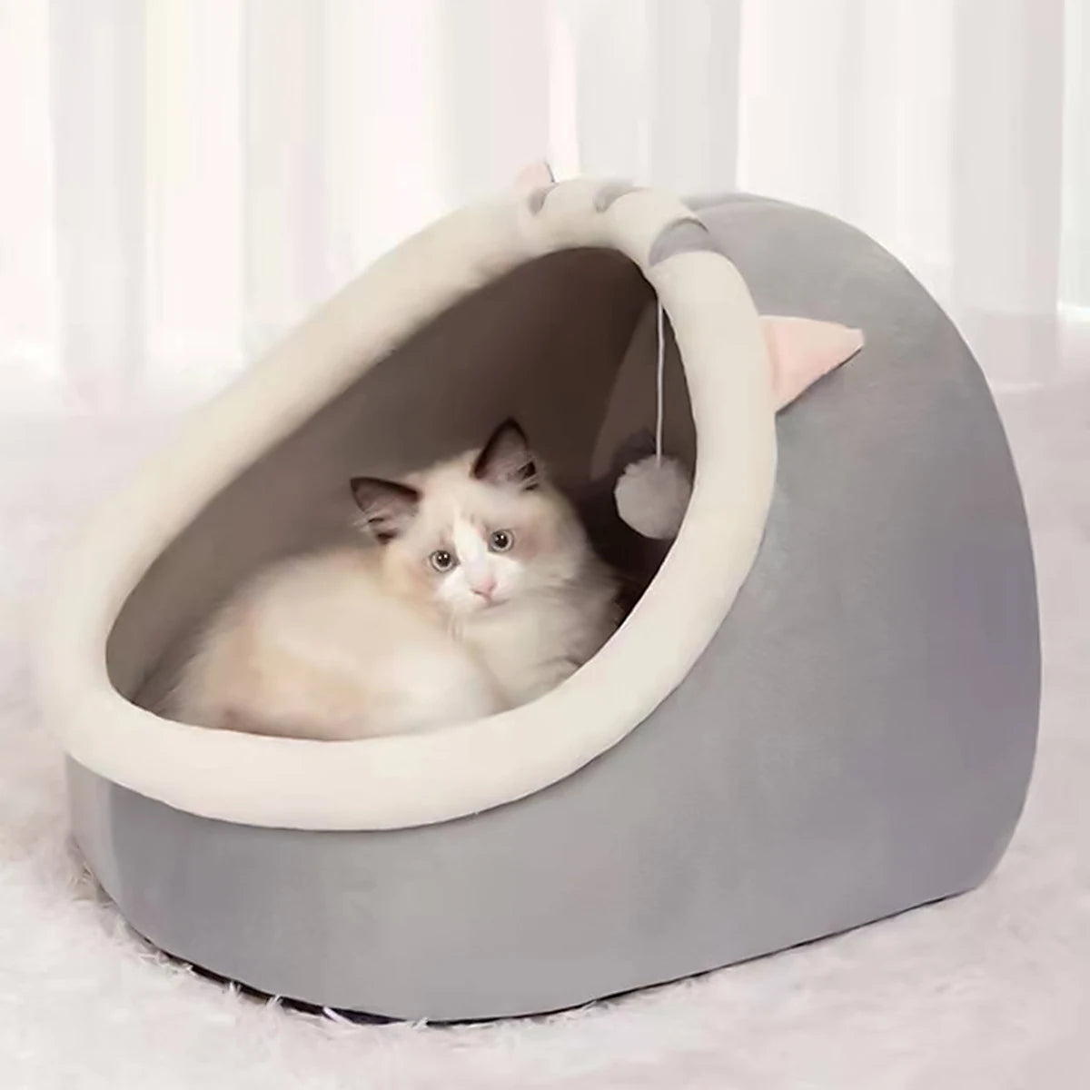 1PC Warm Winter Four Seasons Universal Semi-Closed Cute Comfortable Cat Nest Bed