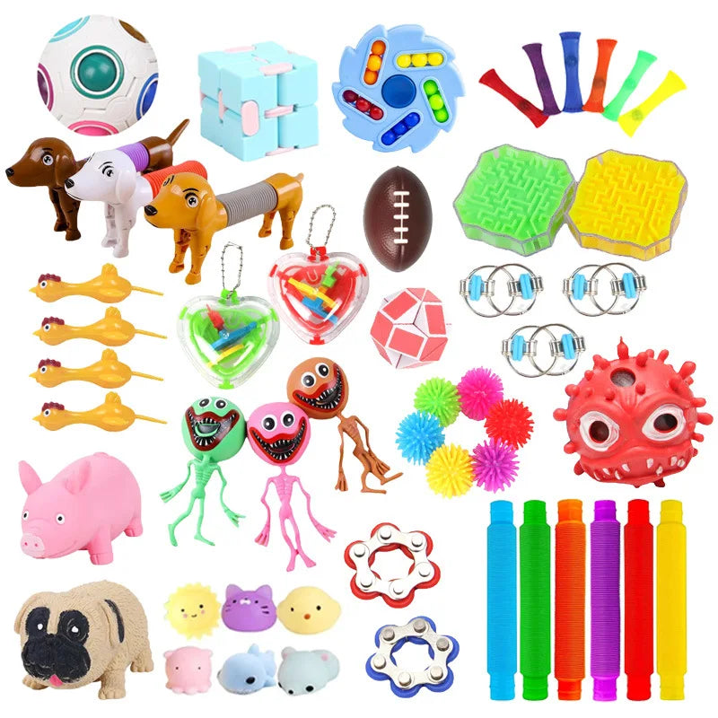 Random Mystery Fidget Toys Bag Pack for Kids Sensory Toys Stress Reliver