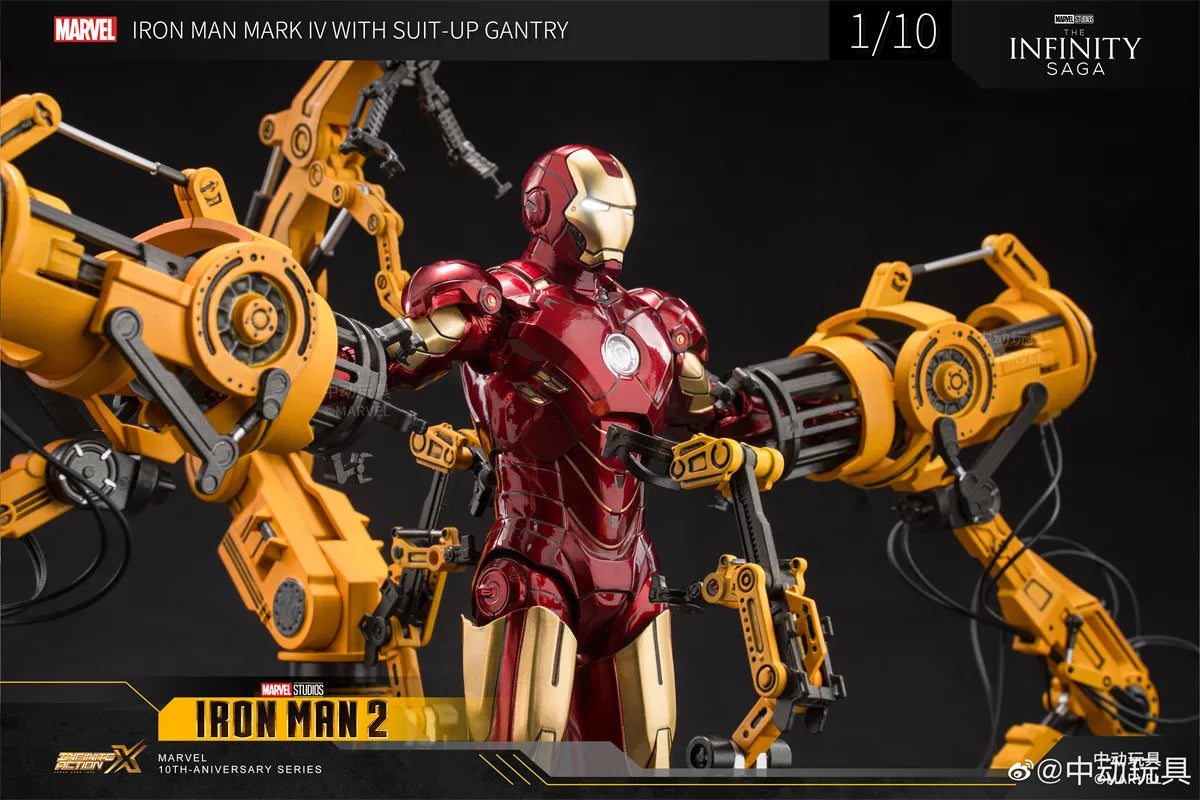 ZD Original Iron Man SUIT-UP GANTRY 1/10 Marvel Legend Demolition stand LED Light MK6 MK4 Armor Tony Stark Model Action Figure