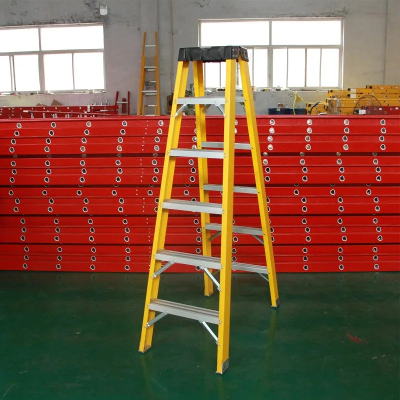En131 ANSI 3-9 Steps Industrial Platform A Type Adjustable Extension Fiberglass Frp Step Ladder