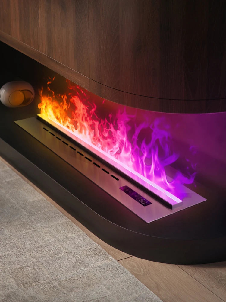 3D Water Electric Fireplace Mist Embedded Remote Control APP Interior Decoration