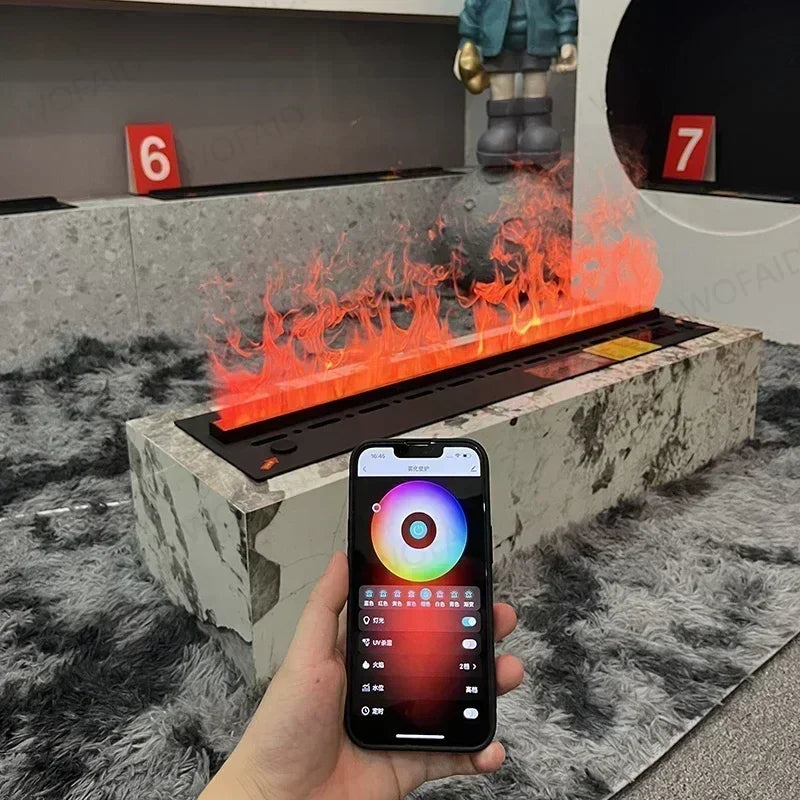3D Atomizing Fireplace For Living Room Multi-color Fake Flame Electronic Remote Control Water Steam