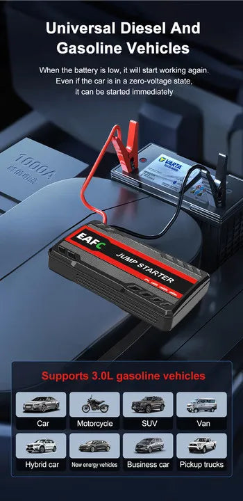 12V Car Jump Starter 600A-2000A Car Battery Starter Booster Emergency Start Portable Power Bank