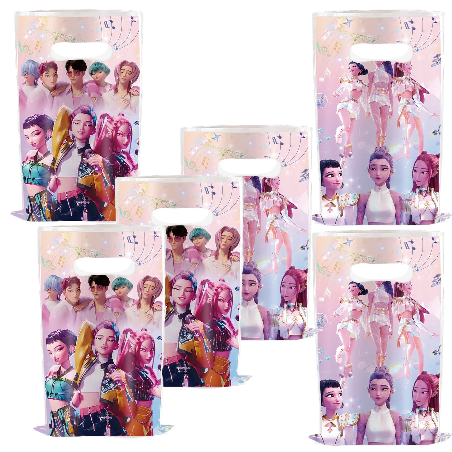 10/20/30Pcs k pop demon hunters theme birthday party Gift Candy Bag Loot Bag for Kids Birthday K pop Goody Bags Baby Shower