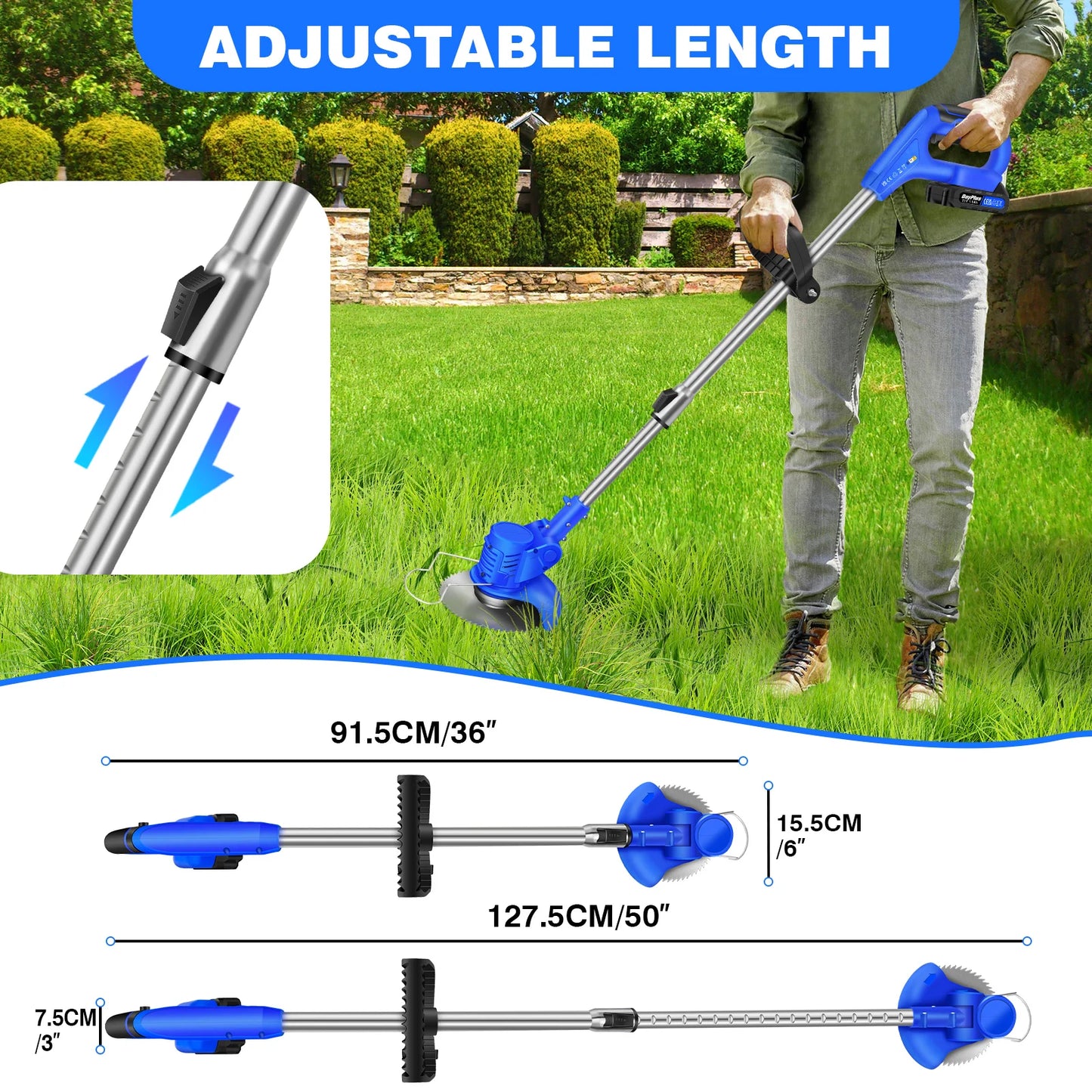 21V Grass Electric Cordless trimmer with Battery, Cutter Garden Tools