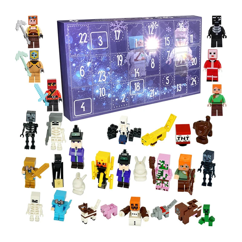 Disney Marvel Advent Calendar Box Anime Action Figure Model Building Blocks Christmas Kids Toys