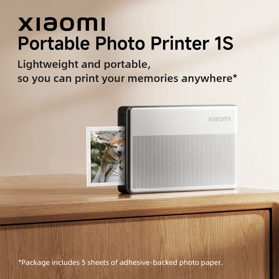 Xiaomi Portable Photo Printer 1S Bluetooth Thermal Print ZINK Inkless Technology Wireless